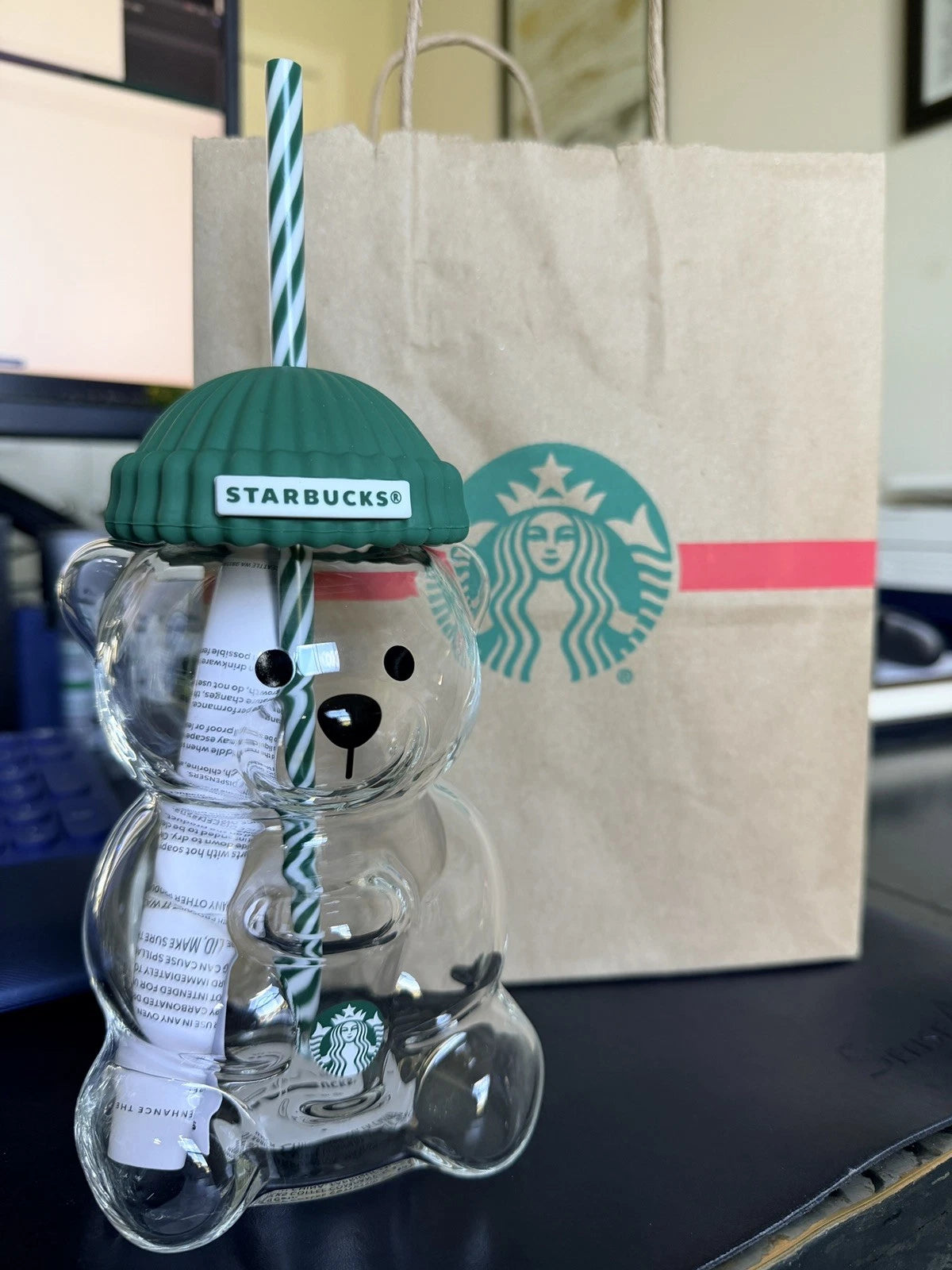 Holiday Teddy Bear Cup – Beanie Lid + Reusable Straw - OUT OF STOCK